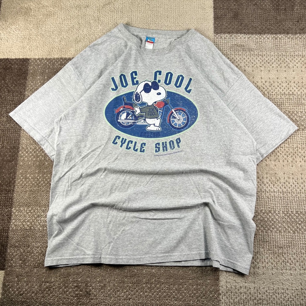 Vintage Peanuts Snoopy Joe Cool T-Shirt Mens XL Gray Short Sleeve Cotton Tee